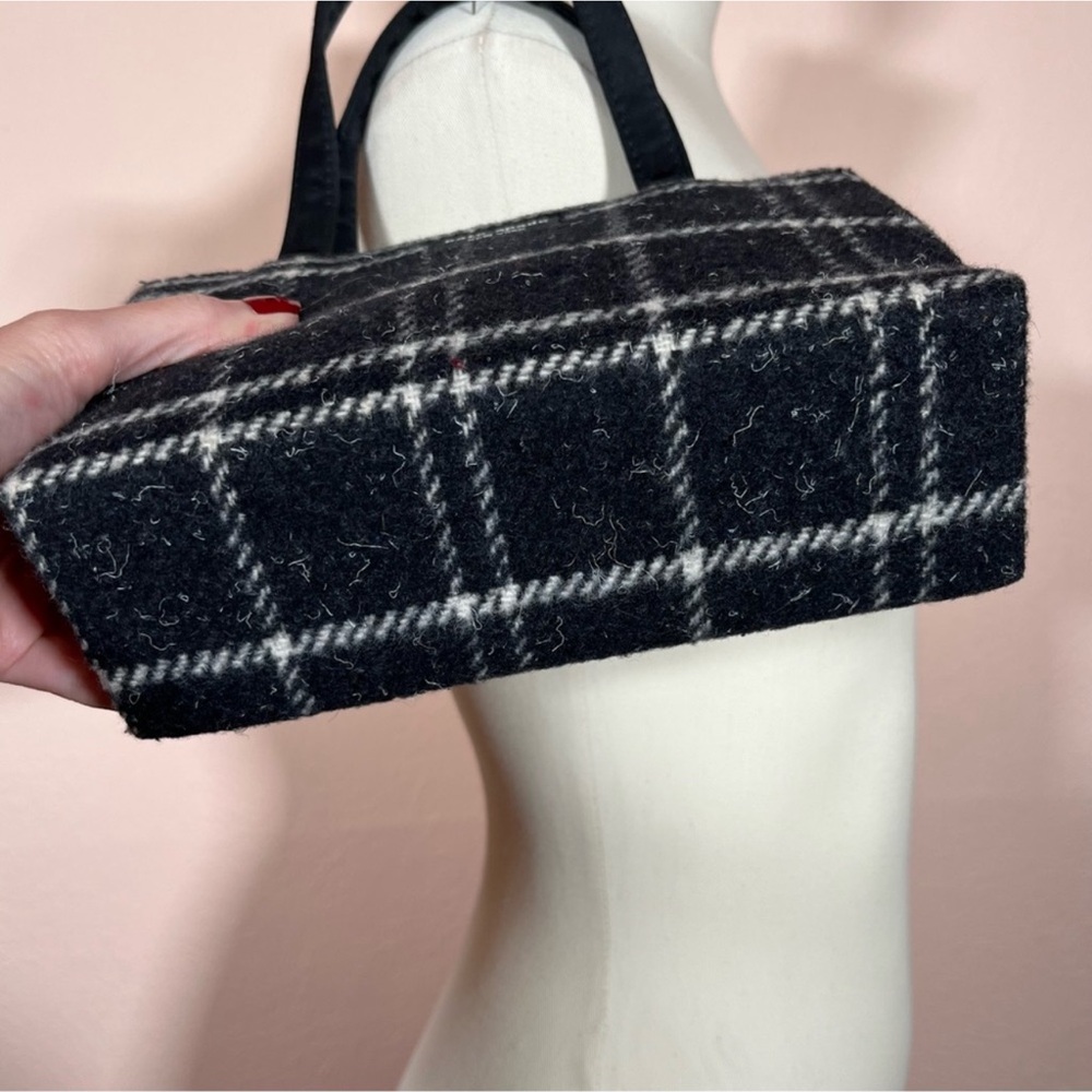 SOLD LIVE! Vintage Y2K Kate Spade Black Plaid HandBag - Picture 6 of 15